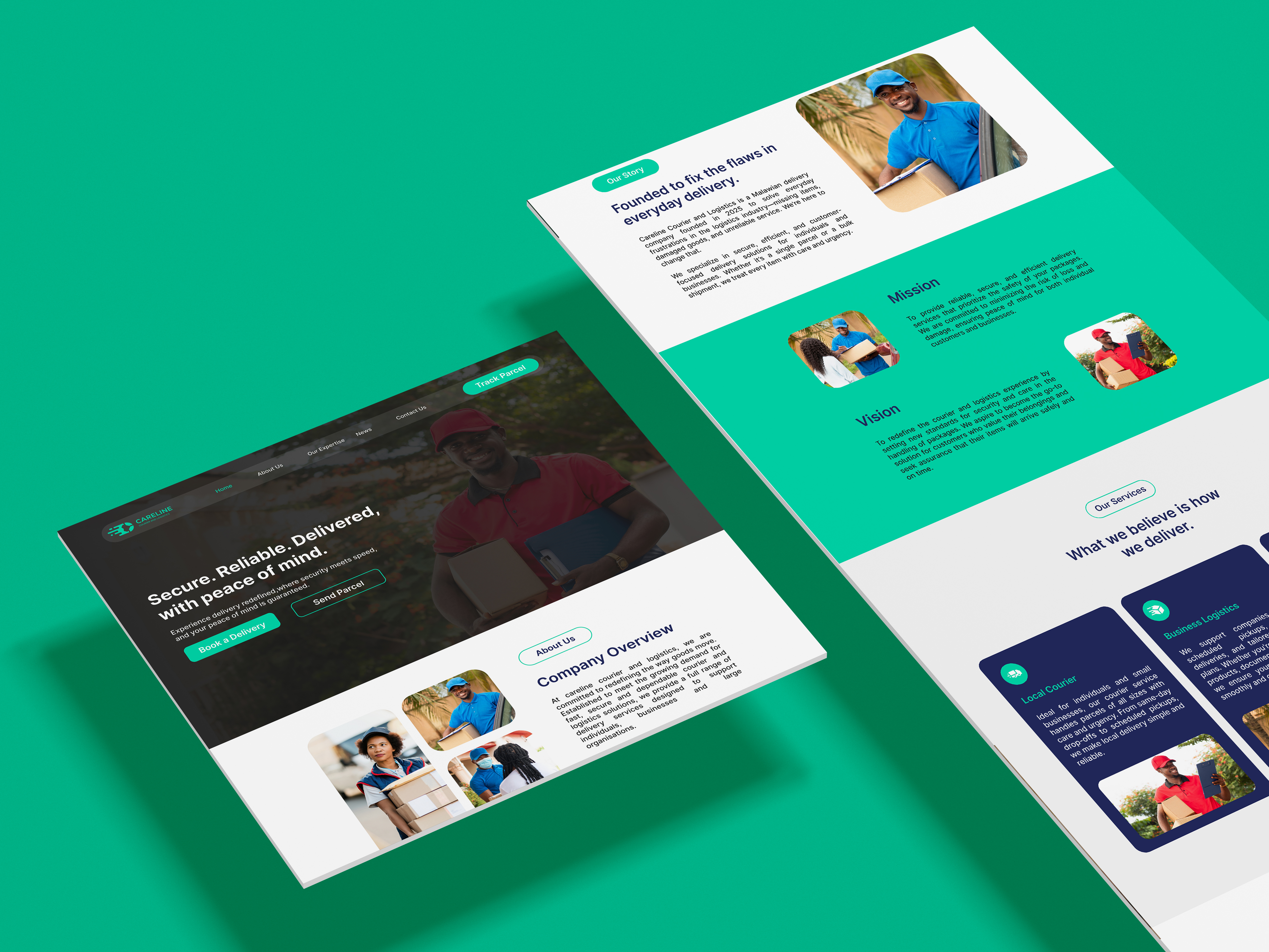 Careline Courier Premium Website Mockup